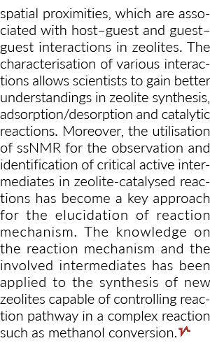 spatial proximities, which are associated with host‒guest and guest‒guest interactions in zeolites. The characterisat...