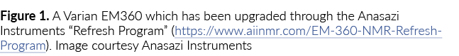 Figure 1. A Varian EM360 which has been upgraded through the Anasazi Instruments “Refresh Program” (https://www.aiinm...