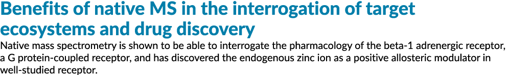 Benefits of native MS in the interrogation of target ecosystems and drug discovery Native mass spectrometry is shown ...