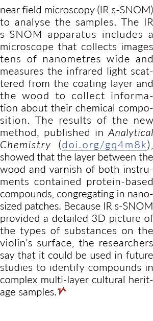 near field microscopy (IR s SNOM) to analyse the samples. The IR s SNOM apparatus includes a microscope that collects...