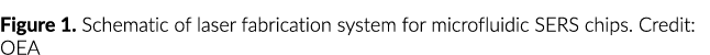 Figure 1. Schematic of laser fabrication system for microfluidic SERS chips. Credit: OEA
