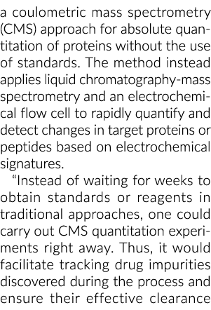a coulometric mass spectrometry (CMS) approach for absolute quantitation of proteins without the use of standards. Th...