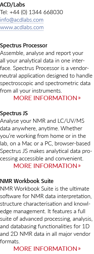 ACD/Labs Tel: +44 (0) 1344 668030 info@acdlabs.com www.acdlabs.com Spectrus Processor Assemble, analyse and report yo...