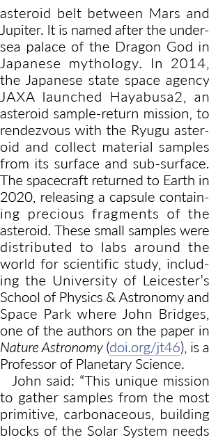asteroid belt between Mars and Jupiter. It is named after the undersea palace of the Dragon God in Japanese mythology...