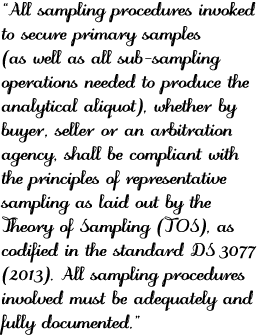 “All sampling procedures invoked to secure primary samples (as well as all sub sampling operations needed to produce ...