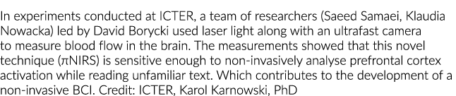 In experiments conducted at ICTER, a team of researchers (Saeed Samaei, Klaudia Nowacka) led by David Borycki used la...
