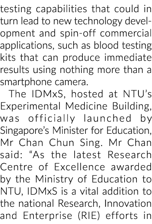 testing capabilities that could in turn lead to new technology development and spin off commercial applications, such...