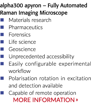 alpha300 apyron – Fully Automated Raman Imaging Microscope � Materials research � Pharmaceutics � Forensics � Life sc...