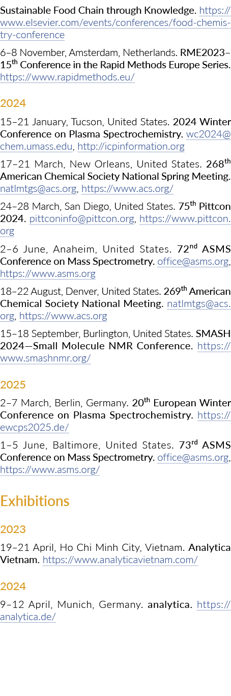 Sustainable Food Chain through Knowledge. https://www.elsevier.com/events/conferences/food chemistry conference 6‒8 N...