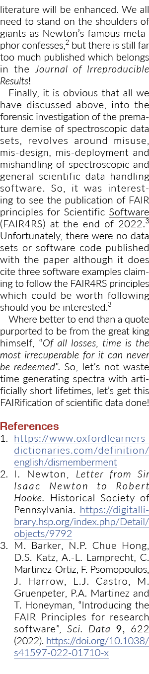 literature will be enhanced. We all need to stand on the shoulders of giants as Newton’s famous metaphor confesses,2 ...