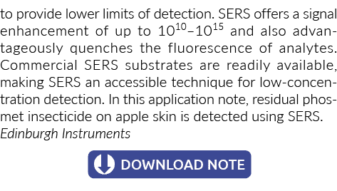 to provide lower limits of detection. SERS offers a signal enhancement of up to 1010‒1015 and also advantageously que...