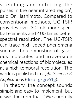 stretching and detecting the pulses in the near infrared region”, said Dr Hashimoto. Compared to conventional methods...