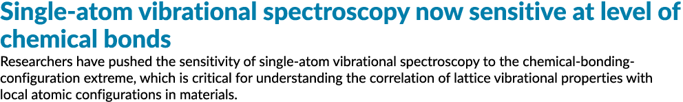 Single atom vibrational spectroscopy now sensitive at level of chemical bonds Researchers have pushed the sensitivity...
