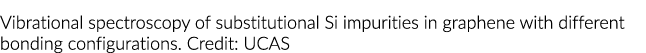 Vibrational spectroscopy of substitutional Si impurities in graphene with different bonding configurations. Credit: UCAS