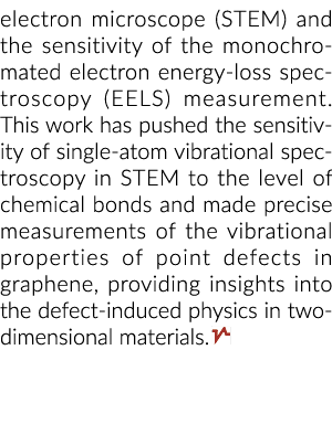 electron microscope (STEM) and the sensitivity of the monochromated electron energy loss spectroscopy (EELS) measurem...
