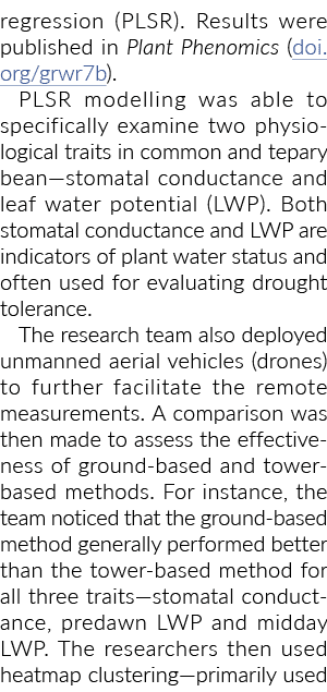 regression (PLSR). Results were published in Plant Phenomics (doi.org/grwr7b). PLSR modelling was able to specificall...