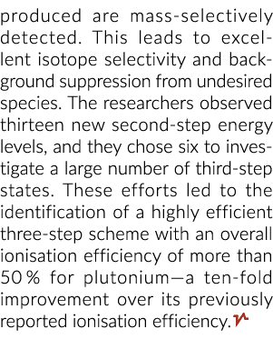 produced are mass selectively detected. This leads to excellent isotope selectivity and background suppression from u...