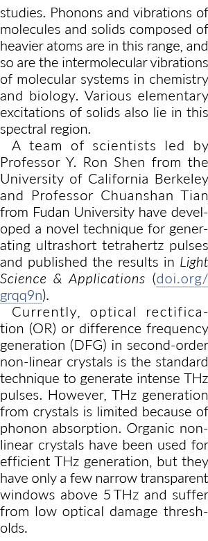 studies. Phonons and vibrations of molecules and solids composed of heavier atoms are in this range, and so are the i...