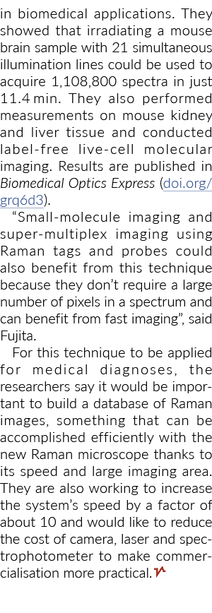 in biomedical applications. They showed that irradiating a mouse brain sample with 21 simultaneous illumination lines...