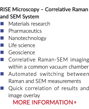 RISE Microscopy – Correlative Raman and SEM System � Materials research � Pharmaceutics � Nanotechnology � Life scien...