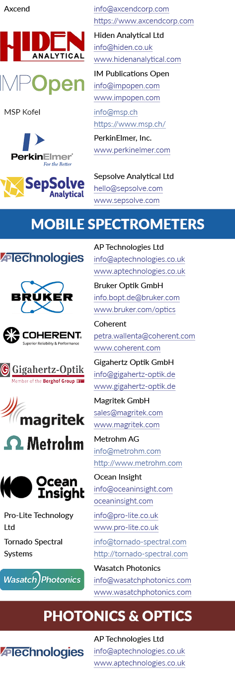 Axcend,info@axcendcorp.com https://www.axcendcorp.com,[object Rectangle],Hiden Analytical Ltd info@hiden.co.uk www.hi...