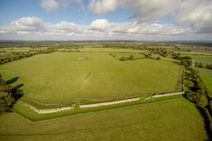 Aerial photo of Silchester Roman settlement