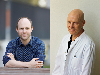 Left: Dr Christian Münch (Credit: Uwe Dettmar for Goethe University Frankfurt). Right: Prof. Dr. rer. nat. Jindrich Cinatl (Credit: University Hospital Frankfurt).