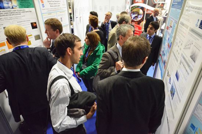 Visitors at a poster session