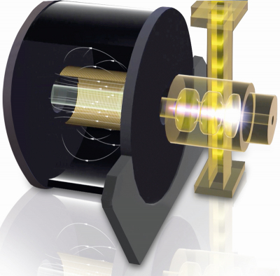 The FLUTE linear accelerator accelerates electron clouds in order to generate terahertz rays. (Illustration: KIT)