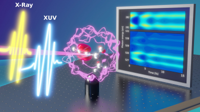 Fingerprints of ultrafast electron-nuclear dynamics obtained with attosecond transient absorption spectroscopy. Credit: N. Golubev, EPFL.