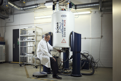 Photo of a current size NMR spectrometer