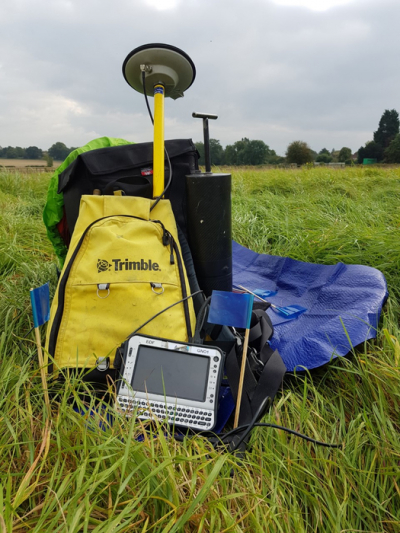 Photo of gamma-ray spectrometer and backpack