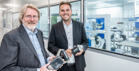 Photo of Henri Hekman, CEO and Founder of AgroCares, and Dr. Christian Nitschke, Director IR Sensing & Spectroscopy Solutions Business at trinamiX