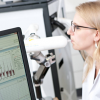 Photo of patient breathing into the analyser